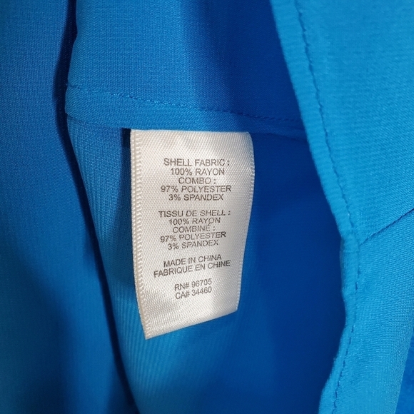 Rebecca Taylor Blue Layered Split Back Cut Out Crepe Top - Picture 8 of 8